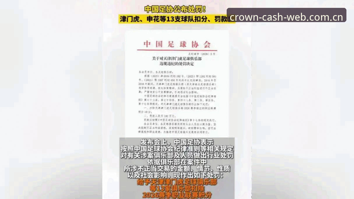 皇冠现金网2026官网 足协公布第三批禁足名单:65人遭重罚,中国足球反腐风暴再升级